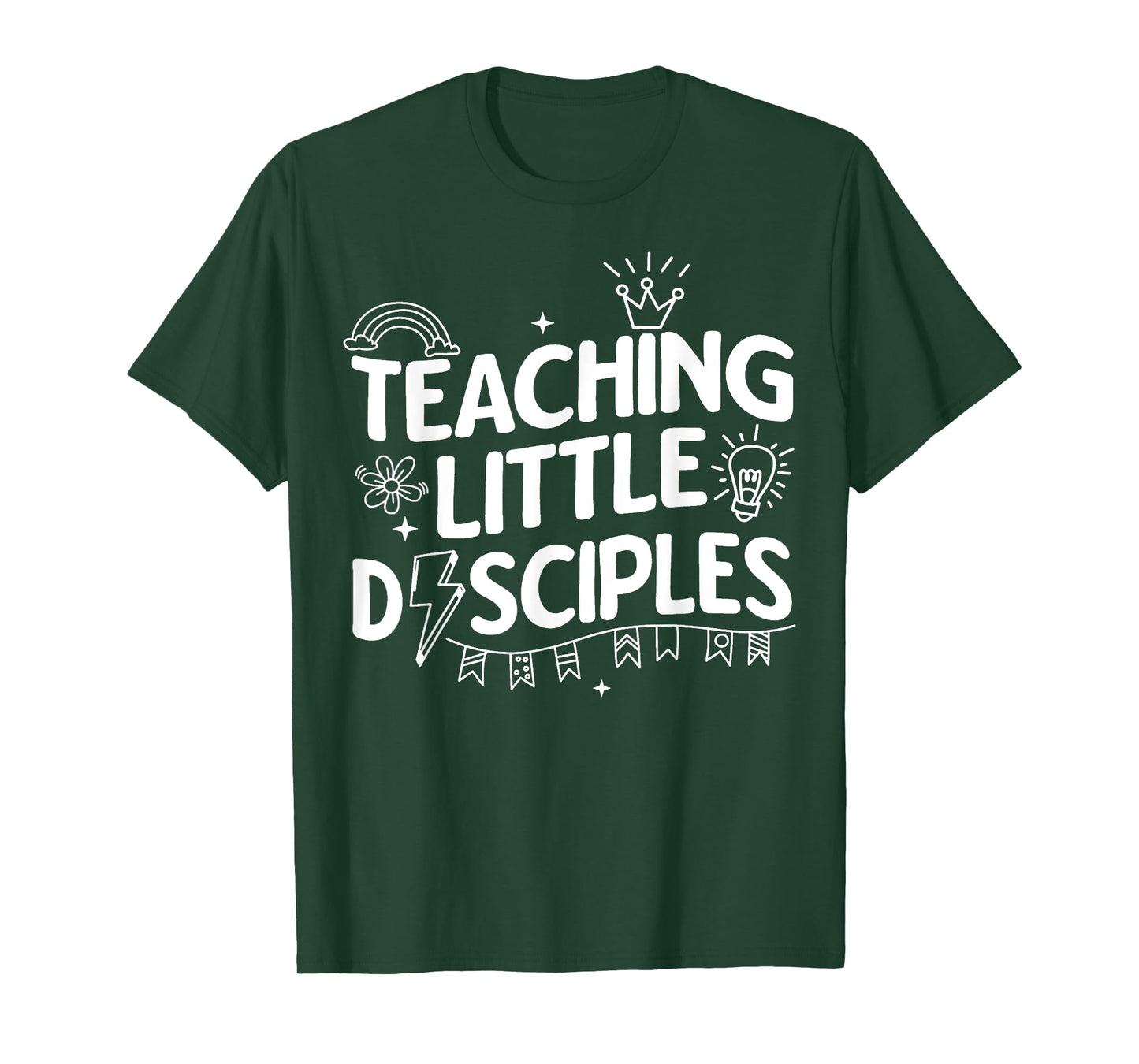 Teaching Little Disciples Retro Christian Kids Ministry T-Shirt