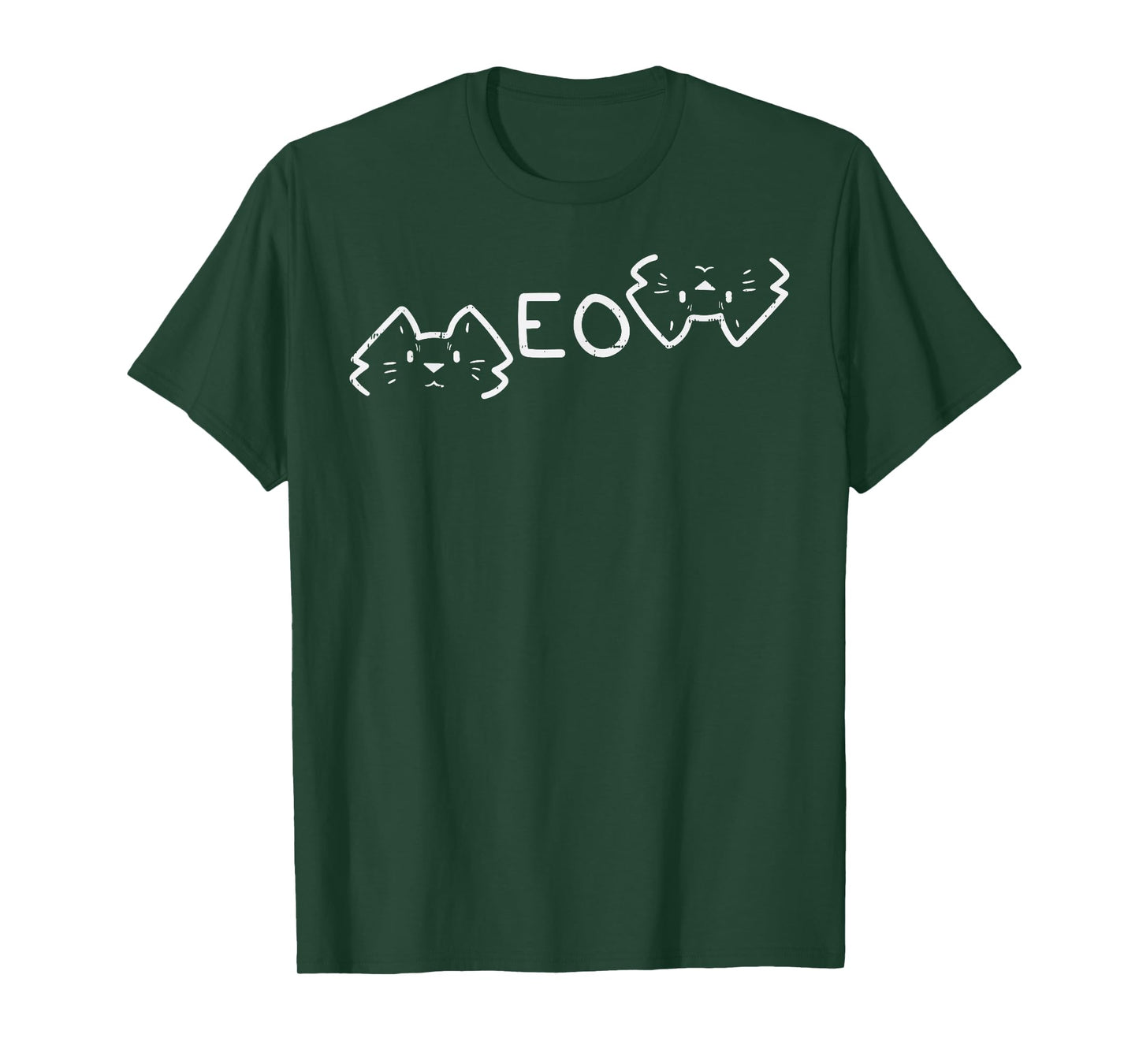 Meow Word Cat Faces Cute Feline Pet Lover Men Women Kids T-Shirt