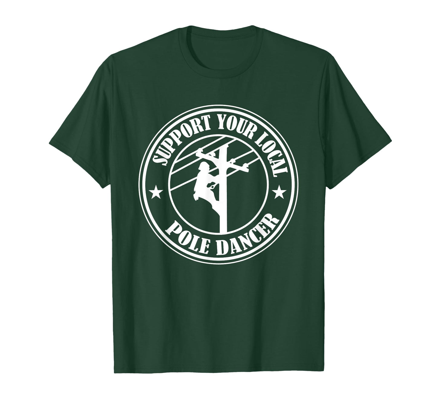 Pole Dancer Lineman Electrician Utility Pole Cable Repair T-Shirt