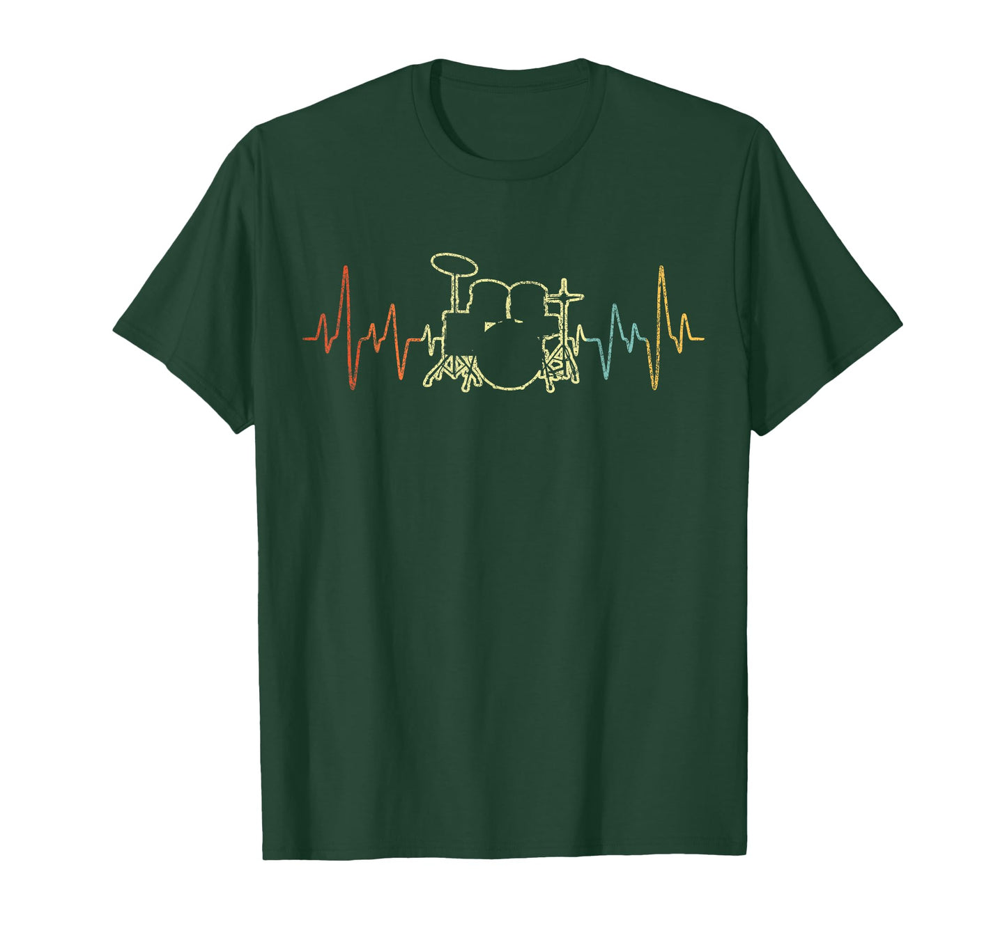 Funny Drum Heartbeat Drummer Drumming Drum Sticks Retro T-Shirt