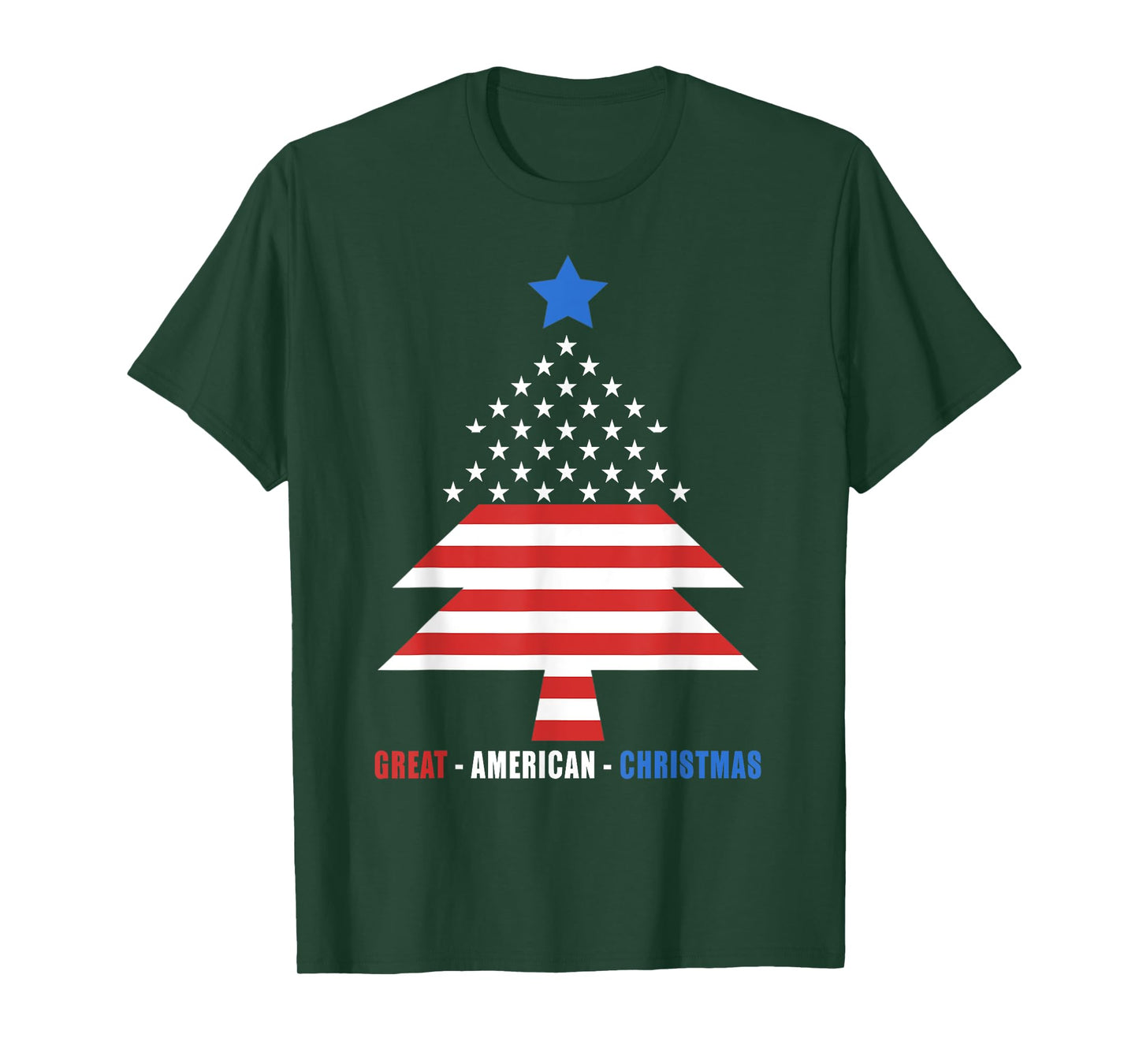 Great American Christmas Patriotic Christmas Tree Women Kids Men T-Shirt