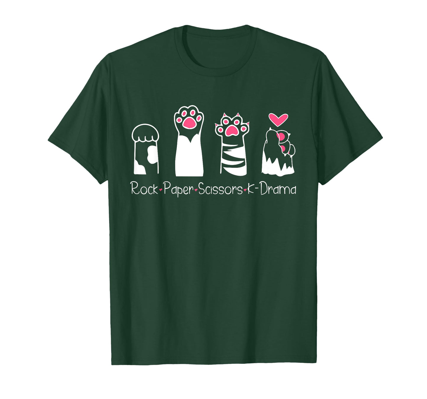 Rock Paper Scissors K-Drama Cute Paw Hand Game Funny Cat T-Shirt for Men Women