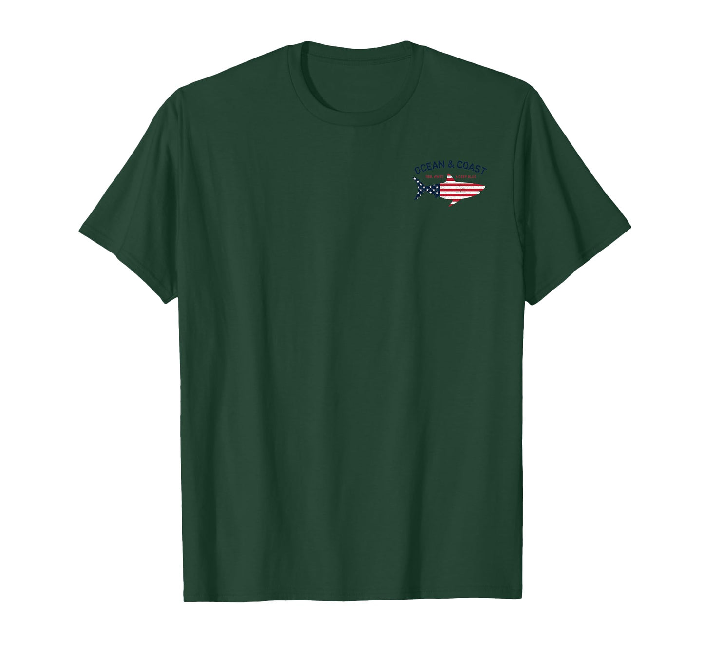 Trendy Ocean & Coast Fishing Patriotic Flag T-Shirt