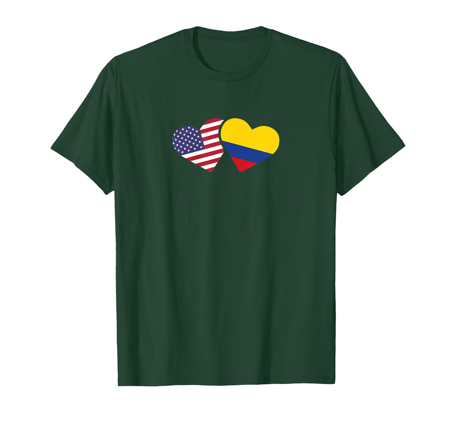 USA Colombia Flag Heart T Shirt Colombian American Love Gift T-Shirt