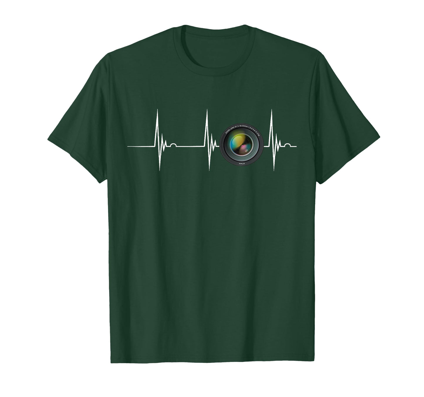 Camera Lens Heartbeat EKG Pulse Photography Photographer T-Shirt