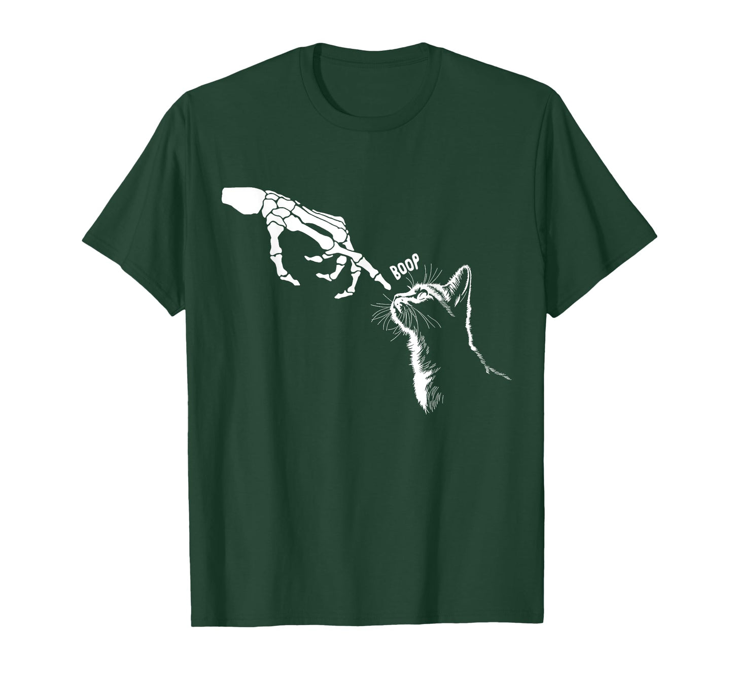 Cat Boop Halloween Kitten Funny Skeleton Cat Lover Halloween T-Shirt