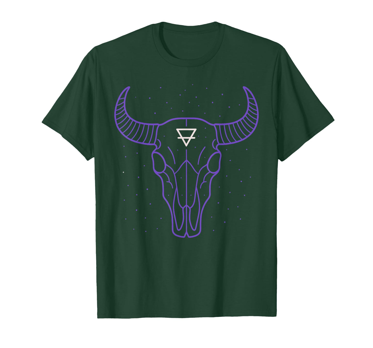 Bull Skull Earth Symbol Tribal Cosmic Line Art T-Shirt