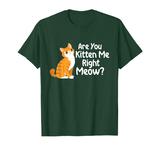 Are You Kitten Me Right Meow - Cat Lover Kitty Owner T-Shirt