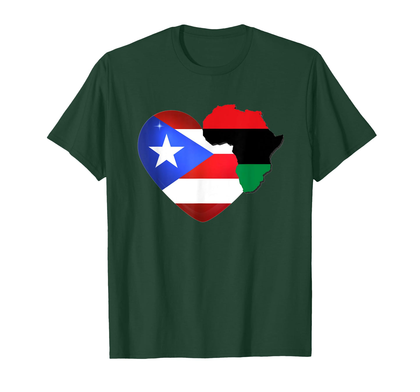 Caribbean Afro Latin Proud Puerto Rican African Flag T-Shirt
