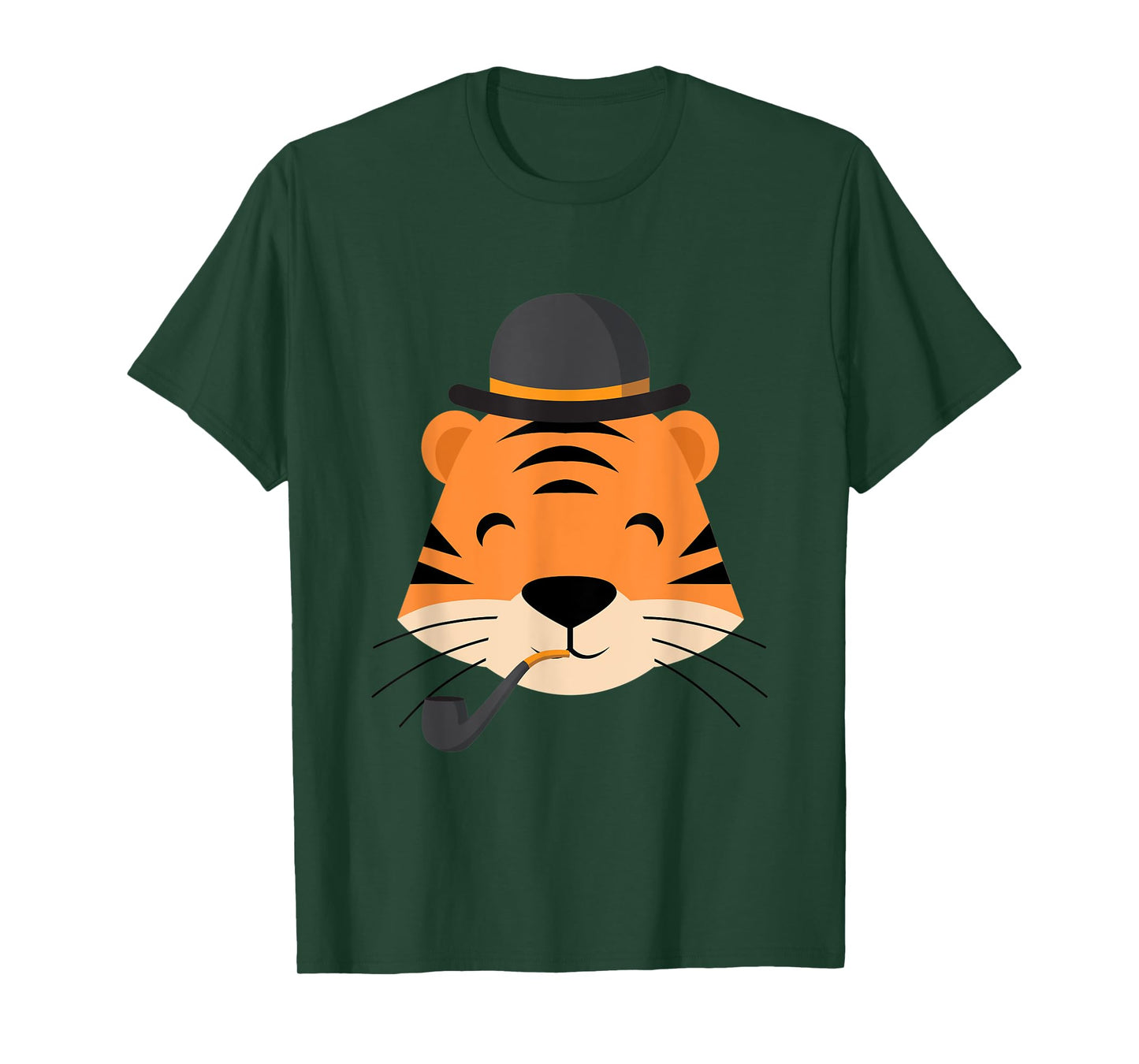 Tiger With Smoking Pipe And Hat Funny Cartoon T-Shirt