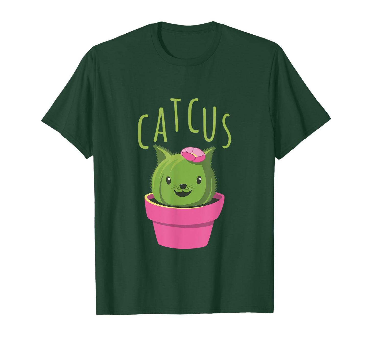Cute Catcus T-Shirt Cat And Cactus Tee T-Shirt for Men Women Kids
