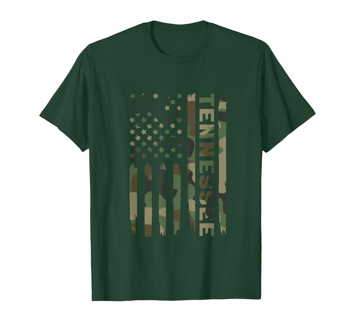 Tennessee American Flag Camo Hunting Outdoors T-Shirt