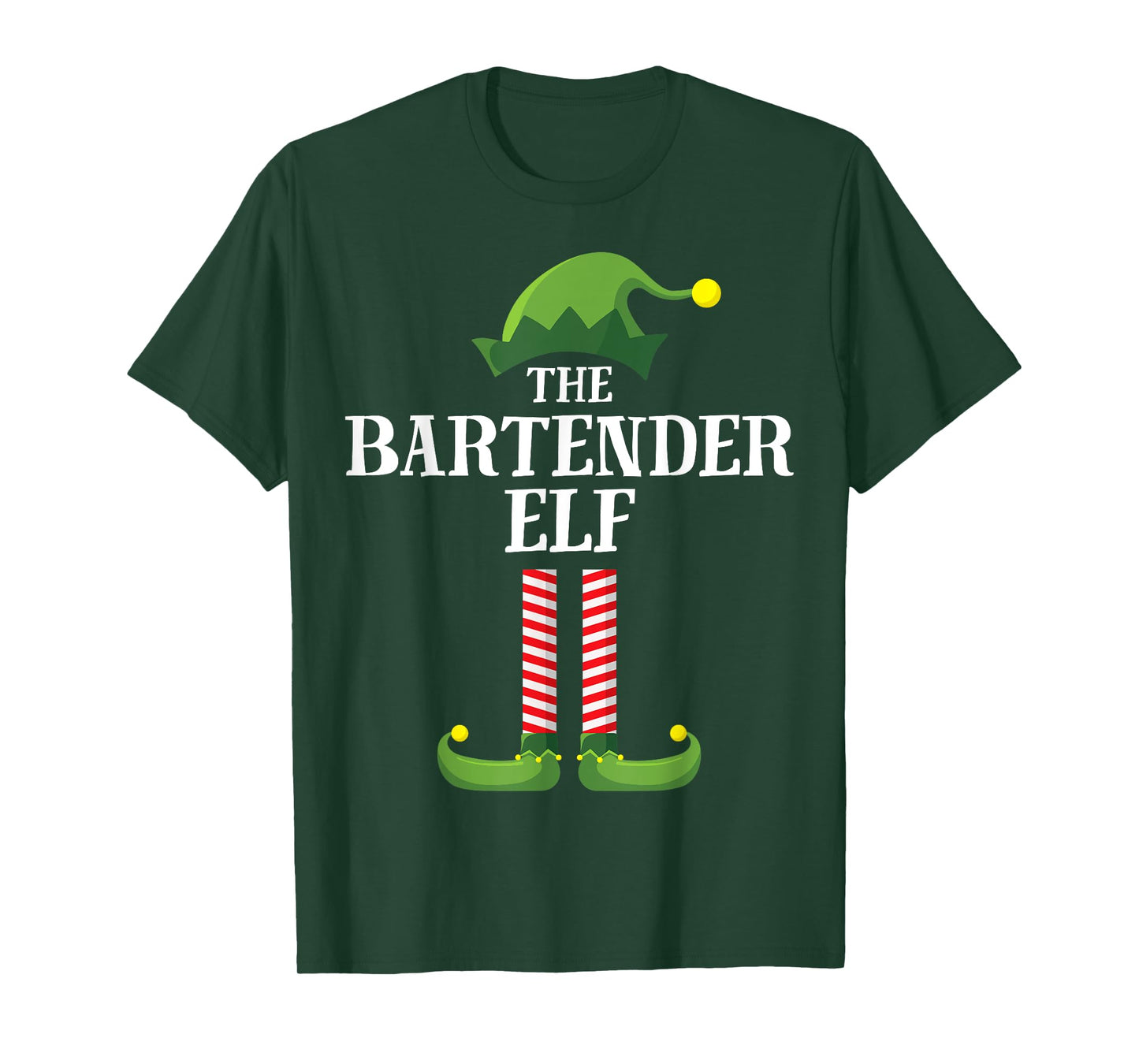 Bartender Elf Matching Family Group Christmas Party Pyjamas T-Shirt
