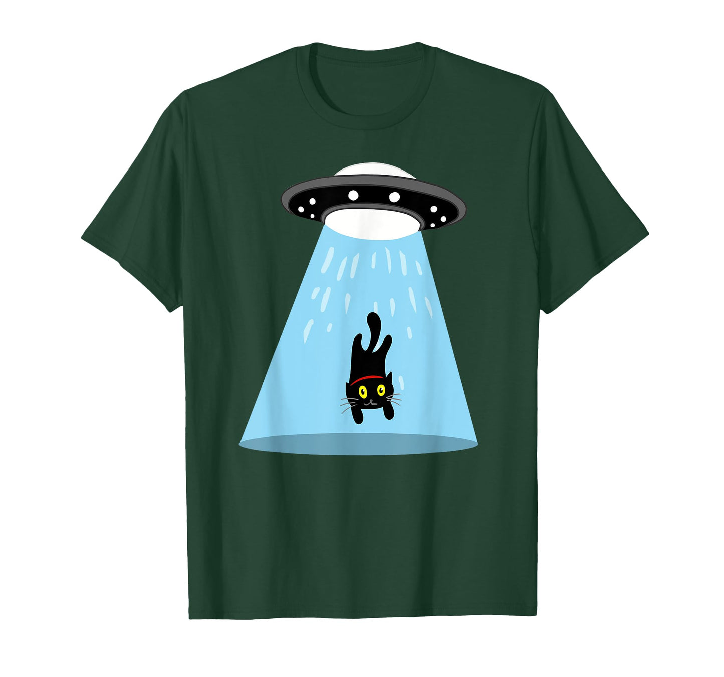 Alien cat abduction T-Shirt for Men Women Kids