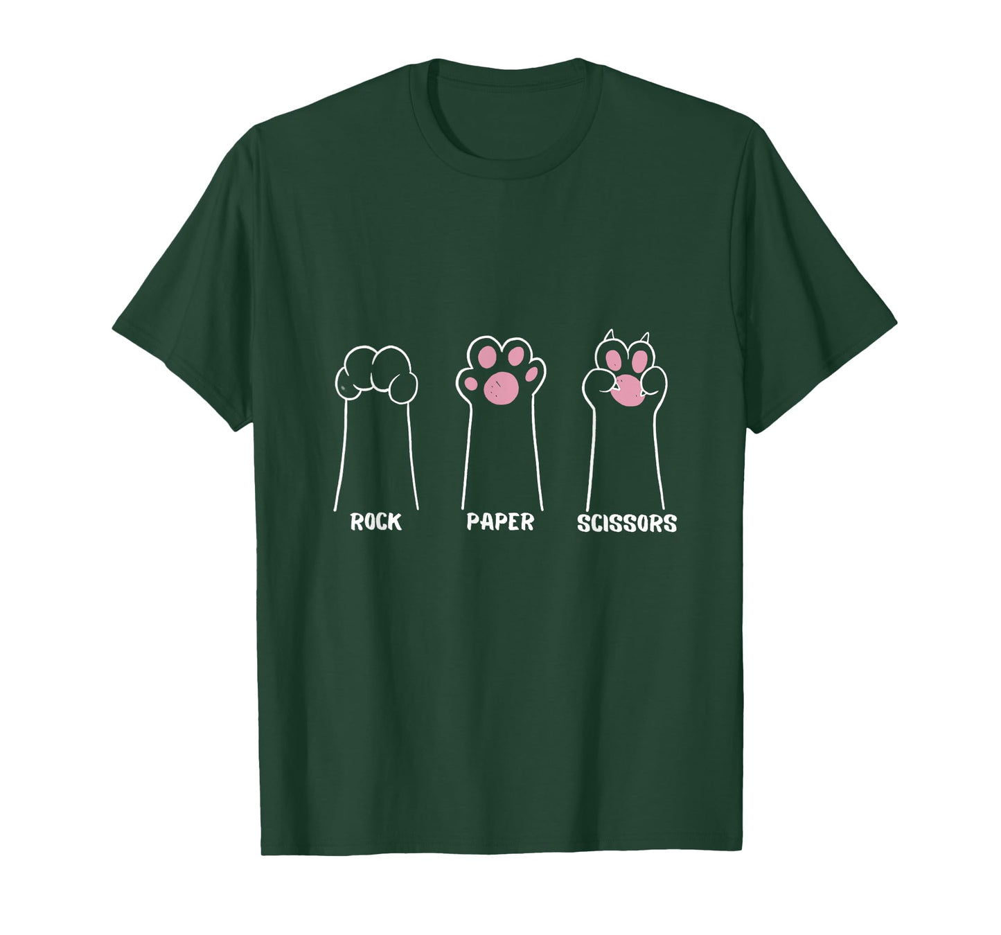 Rock Paper Scissors Hand Game Cute Kitty Paw Funny Cat T-Shirt for Men Women Kids