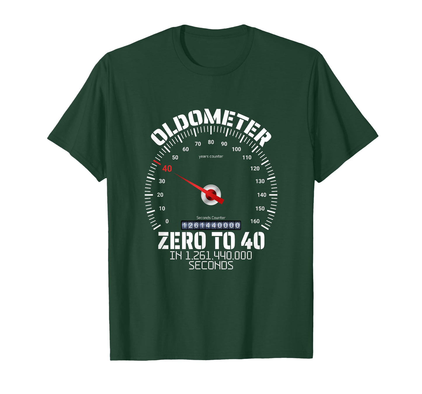 40th Birthday Oldometer Zero To 40 Years Funny 40th Birthday T-Shirt