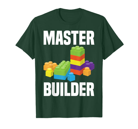 Cool Master Builder Funny Building Blocks Gift Men Women T-Shirt