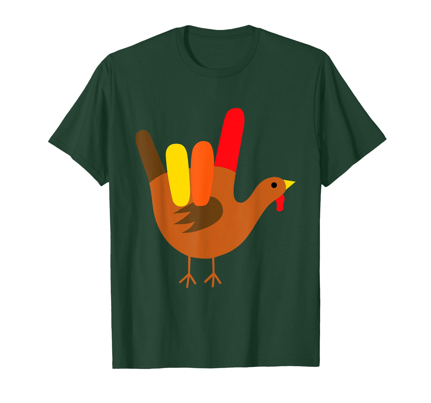 American Sign Language I Love You Thanksgiving Turkey T-Shirt