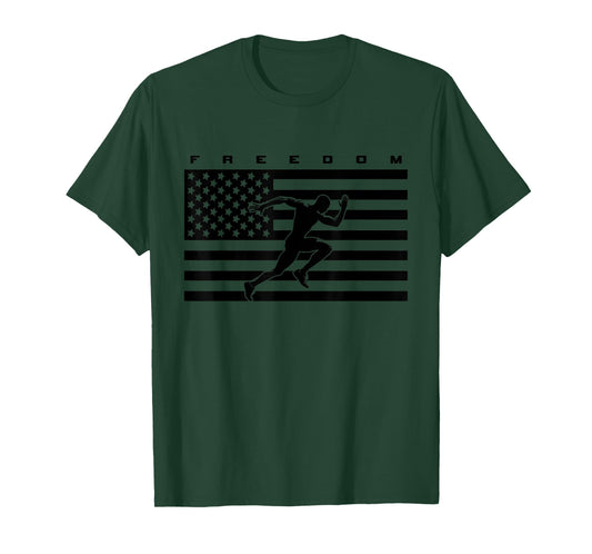 American Flag Runner Running Track and Field T-Shirt