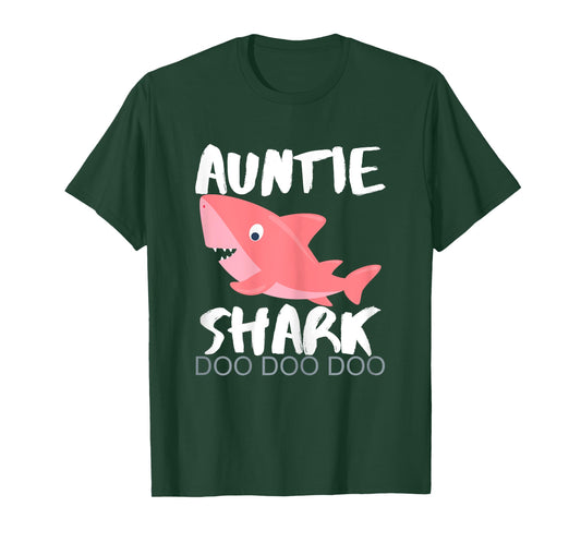 Auntie Shark Christmas Birthday Gift From Niece Nephew Women T-Shirt