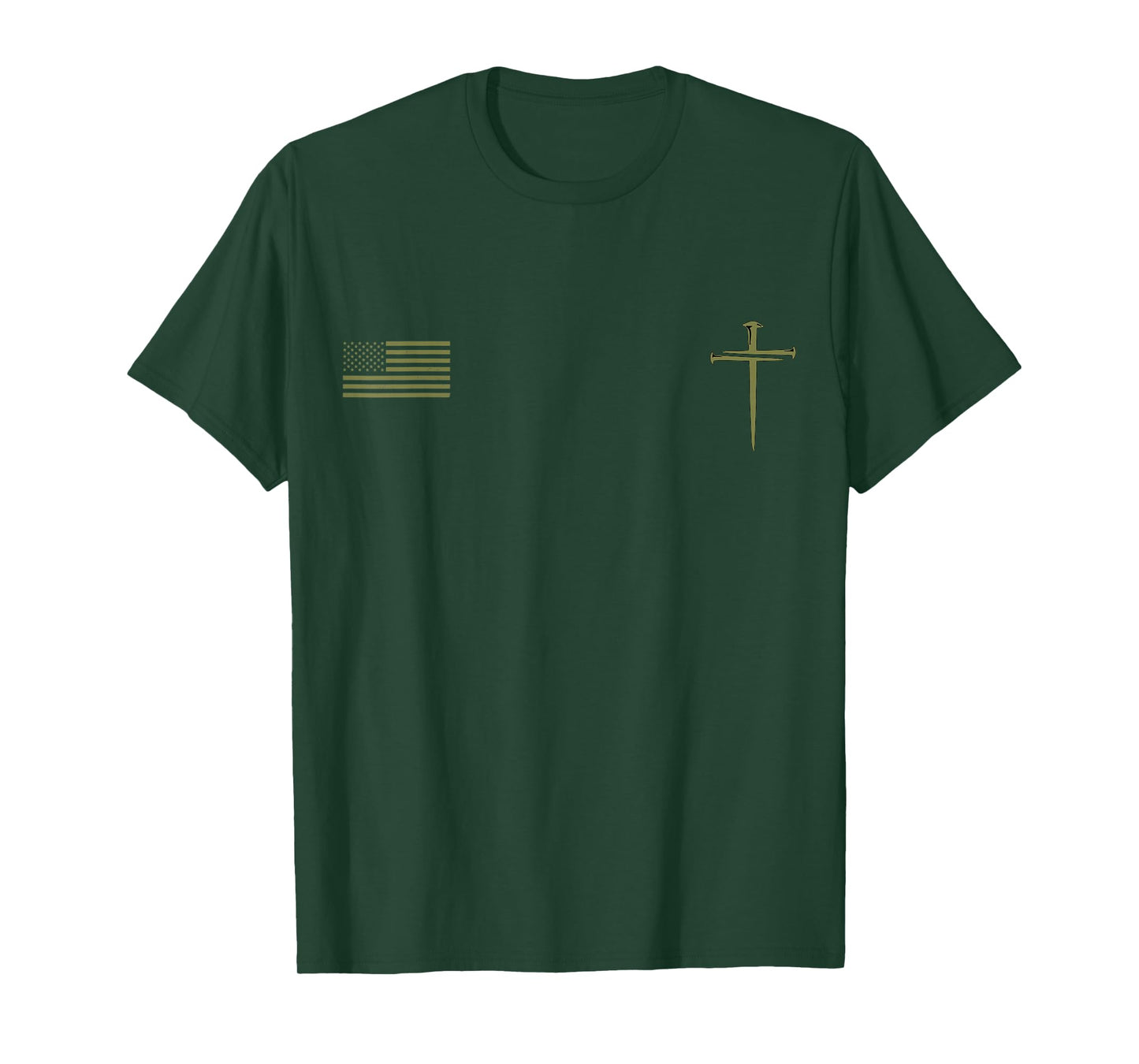Funny Christian Jesus Christ Three Nails Cross American Flag T-Shirt
