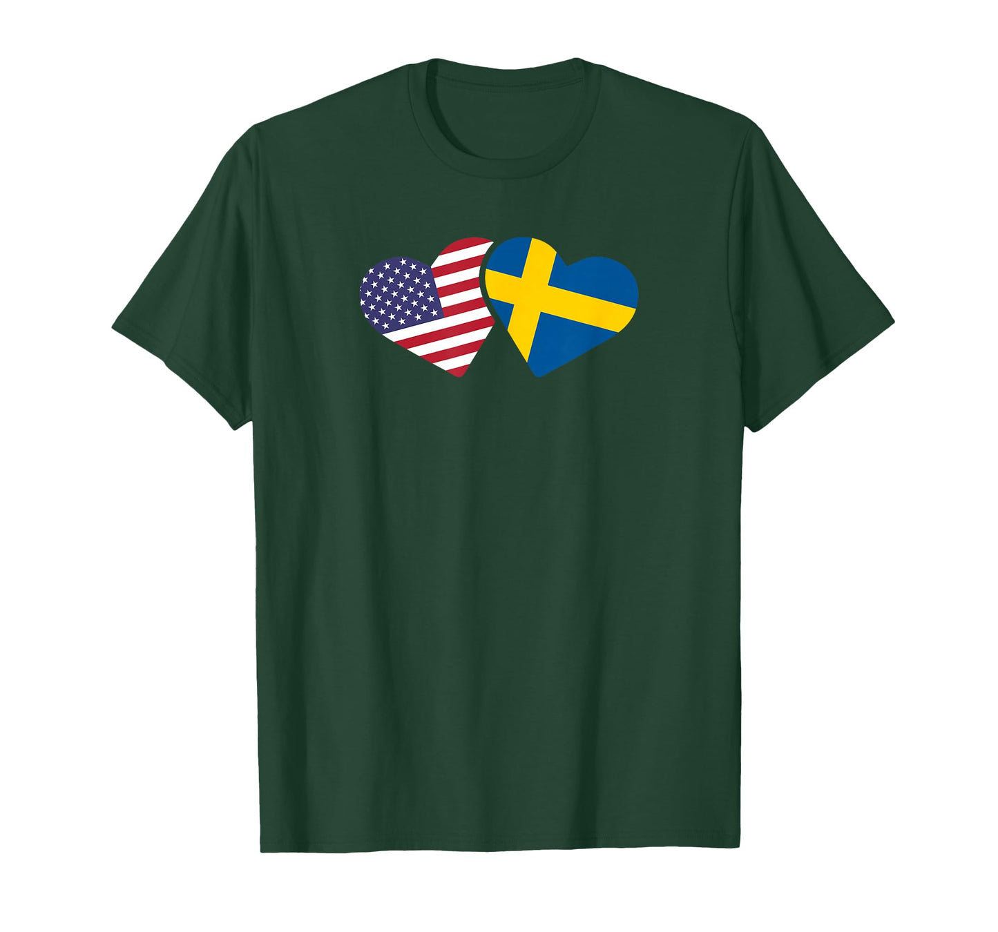 Sweden USA Flag T Shirt Heart Swedish American Love Roots T-Shirt