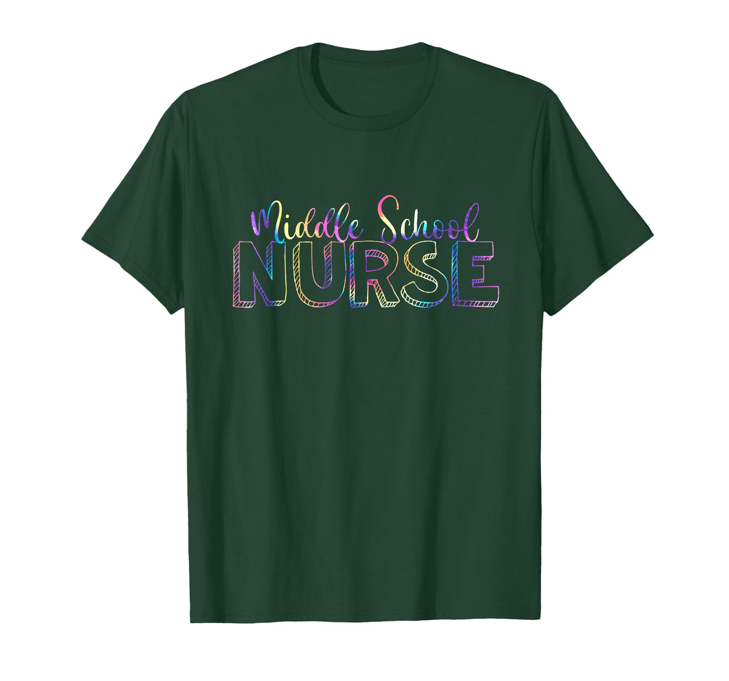 Cute Tie Dye Middle School Nurse RN Back To School Nursing T-Shirt