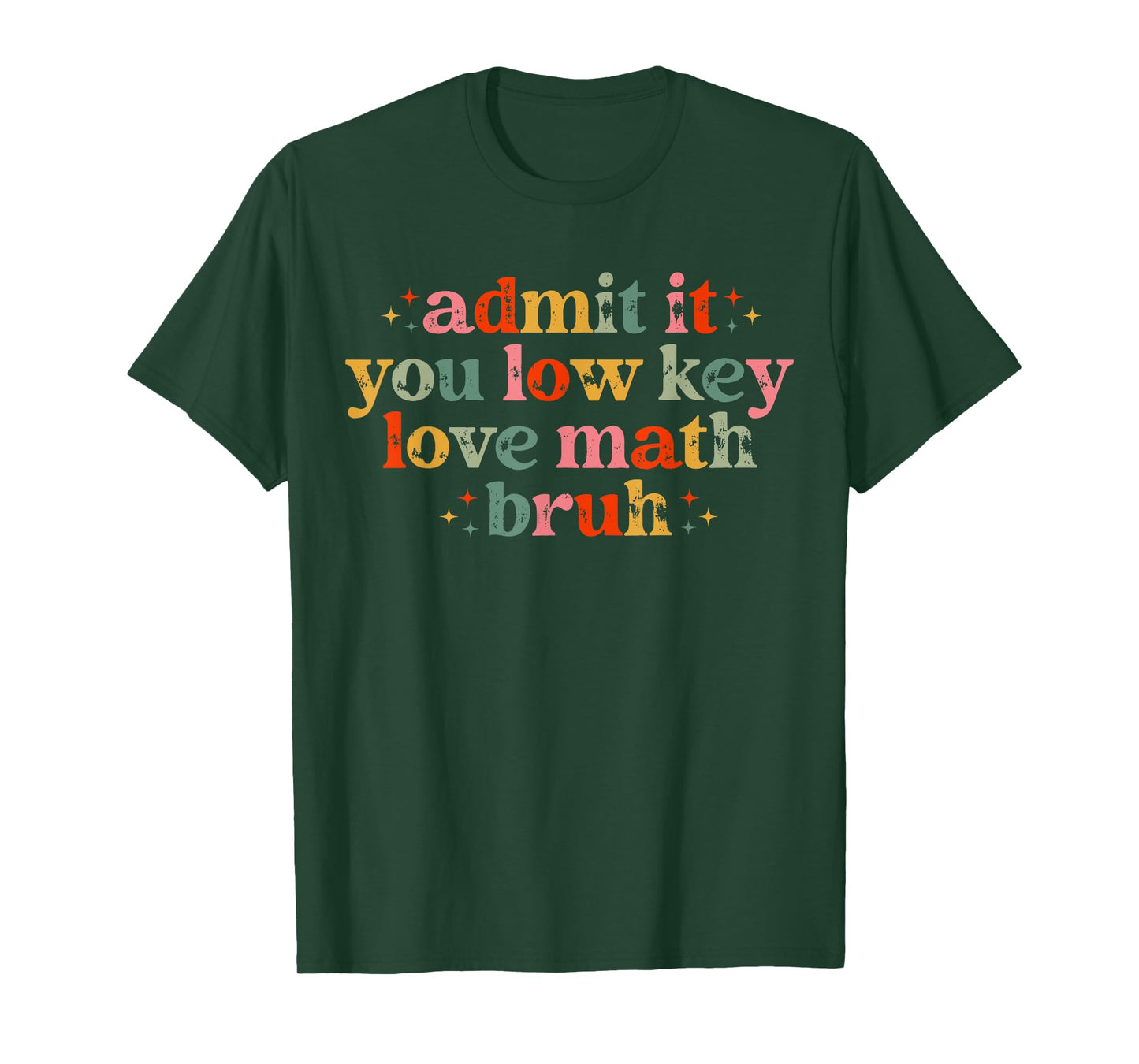 Admit It You Low Key Love Math Bruh retro math teacher T-Shirt