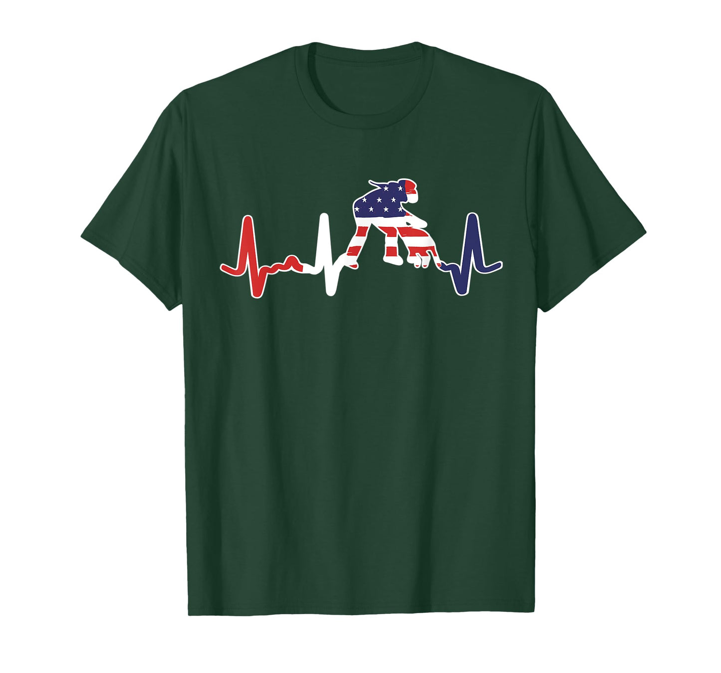 Women's Goat Tying Rodeo Heartbeat Goat Tying American Flag T-Shirt