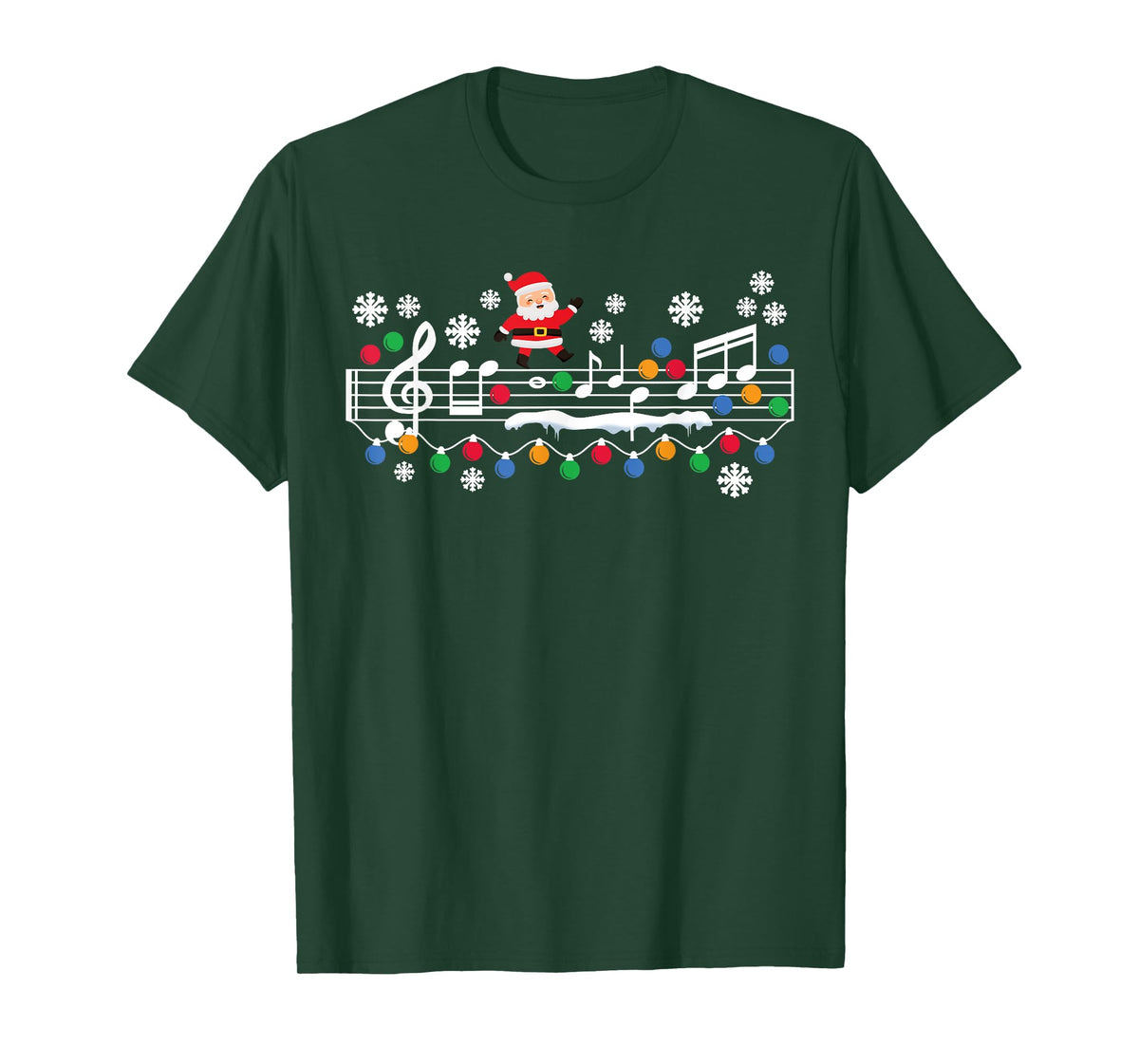 Music Teacher Christmas Santa Music Teaching Xmas Party T-Shirt