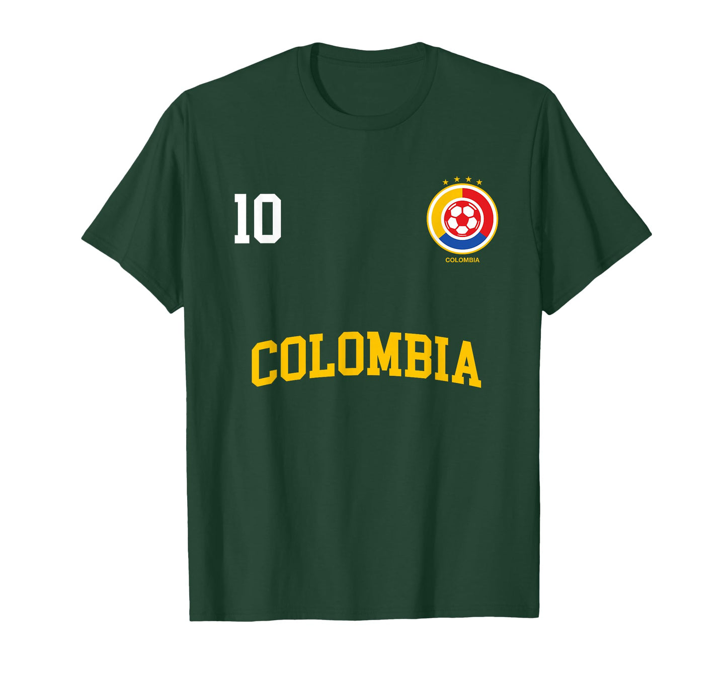 Colombia Soccer Shirt 10 + Back Colombian Flag Camisa Futbol T-Shirt