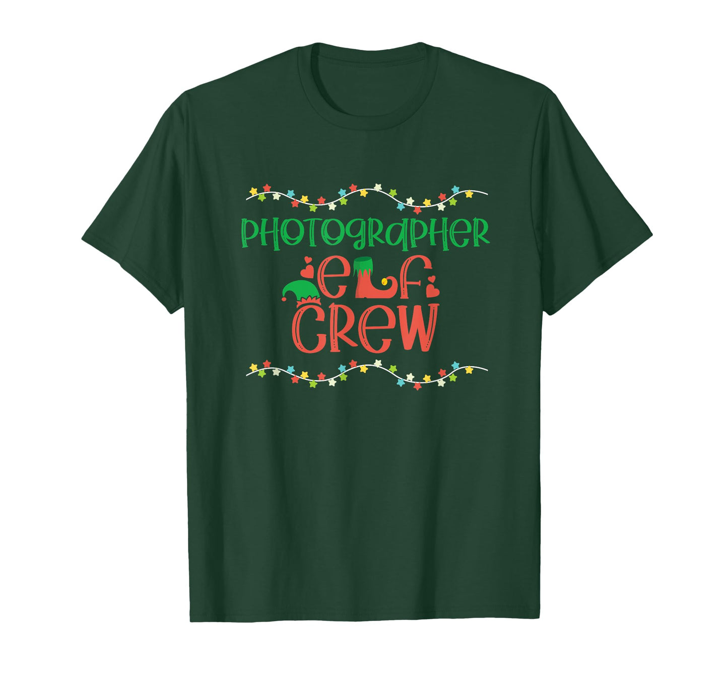 Photographer Christmas Elf Photography Camera Lover Gift T-Shirt