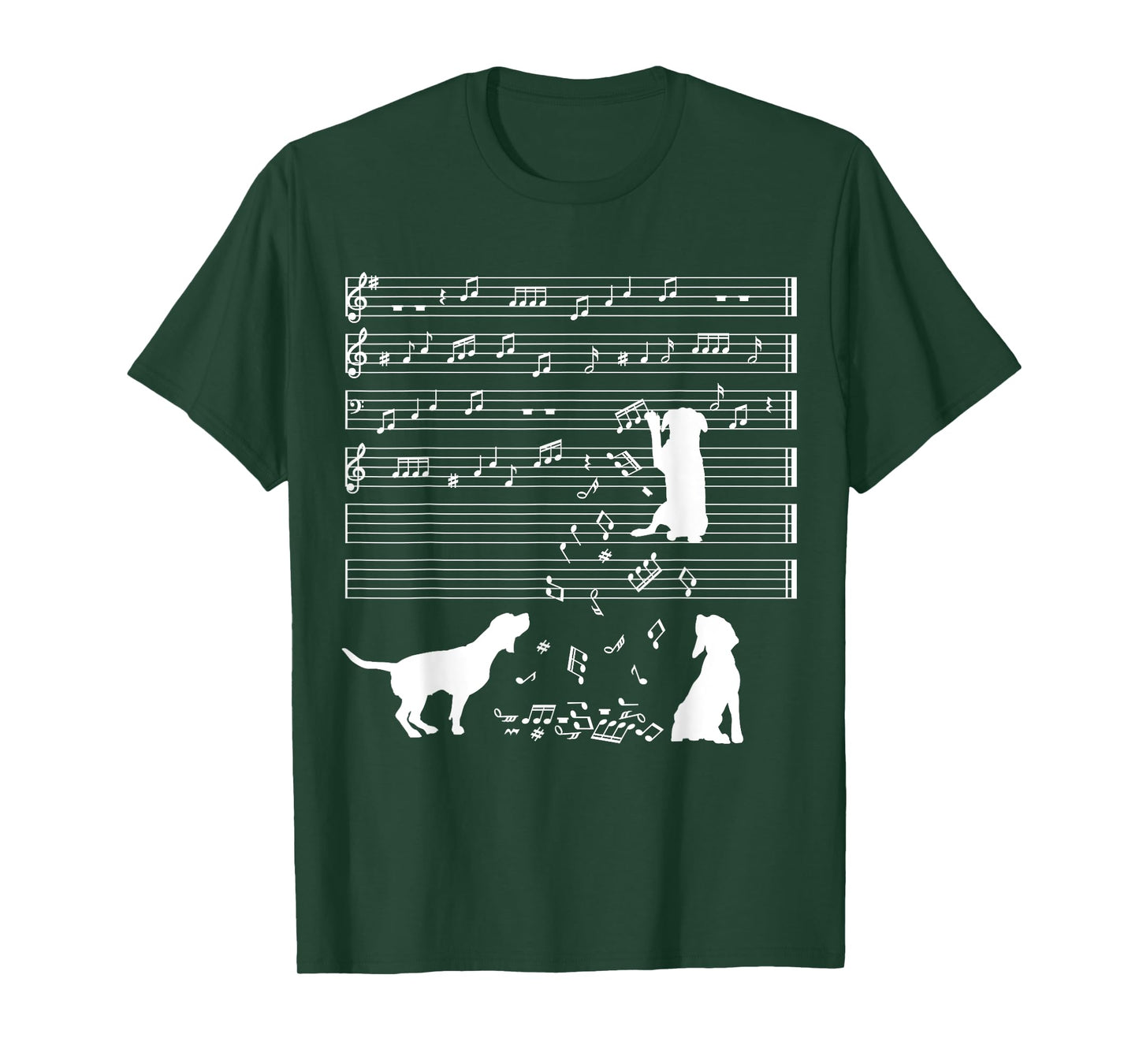 Cute Canine Dog Musical Note Clef Musician T-Shirt for Men Women Kids