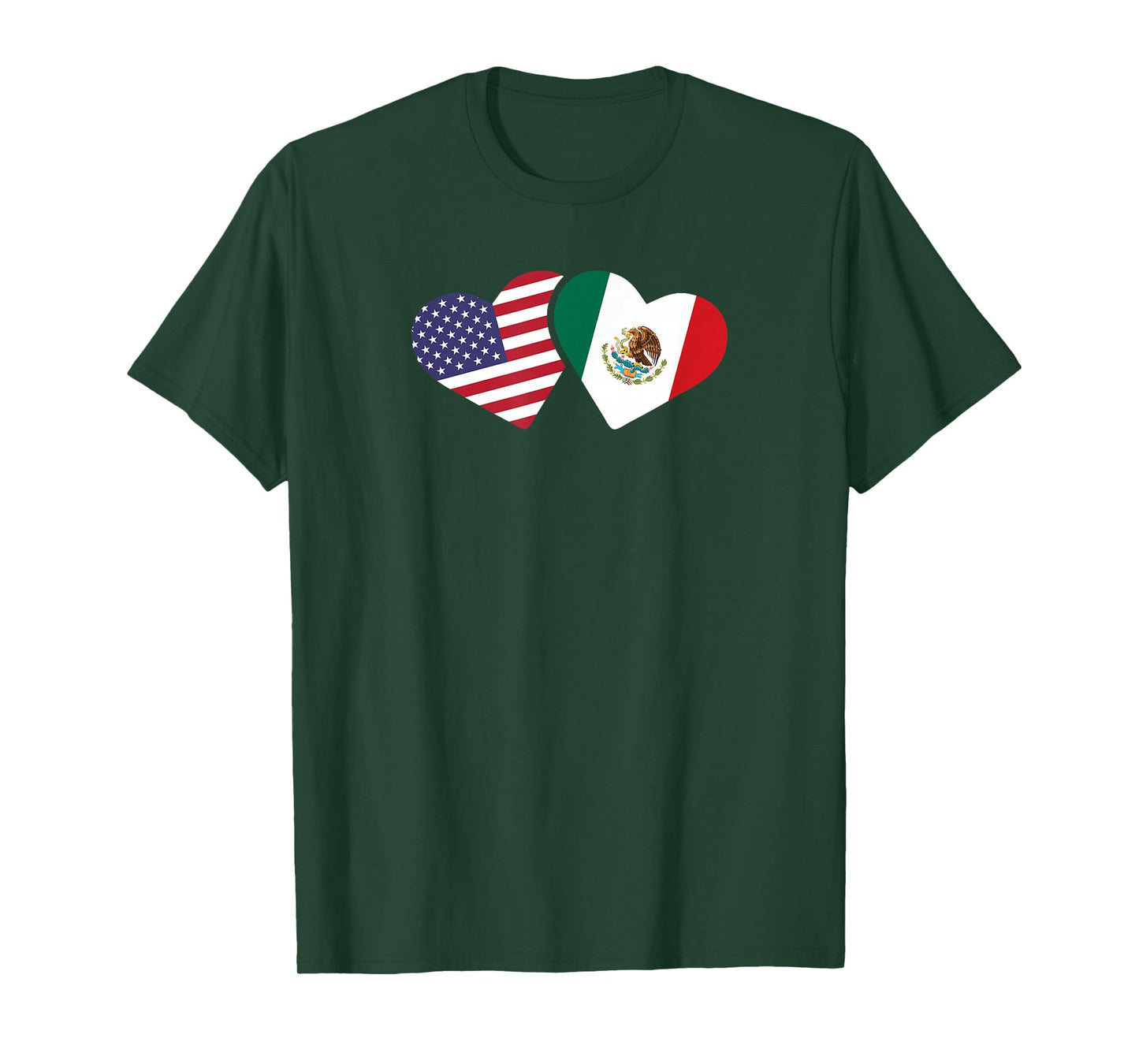Mexico USA Flag T Shirt Heart Mexican American Love T-Shirt