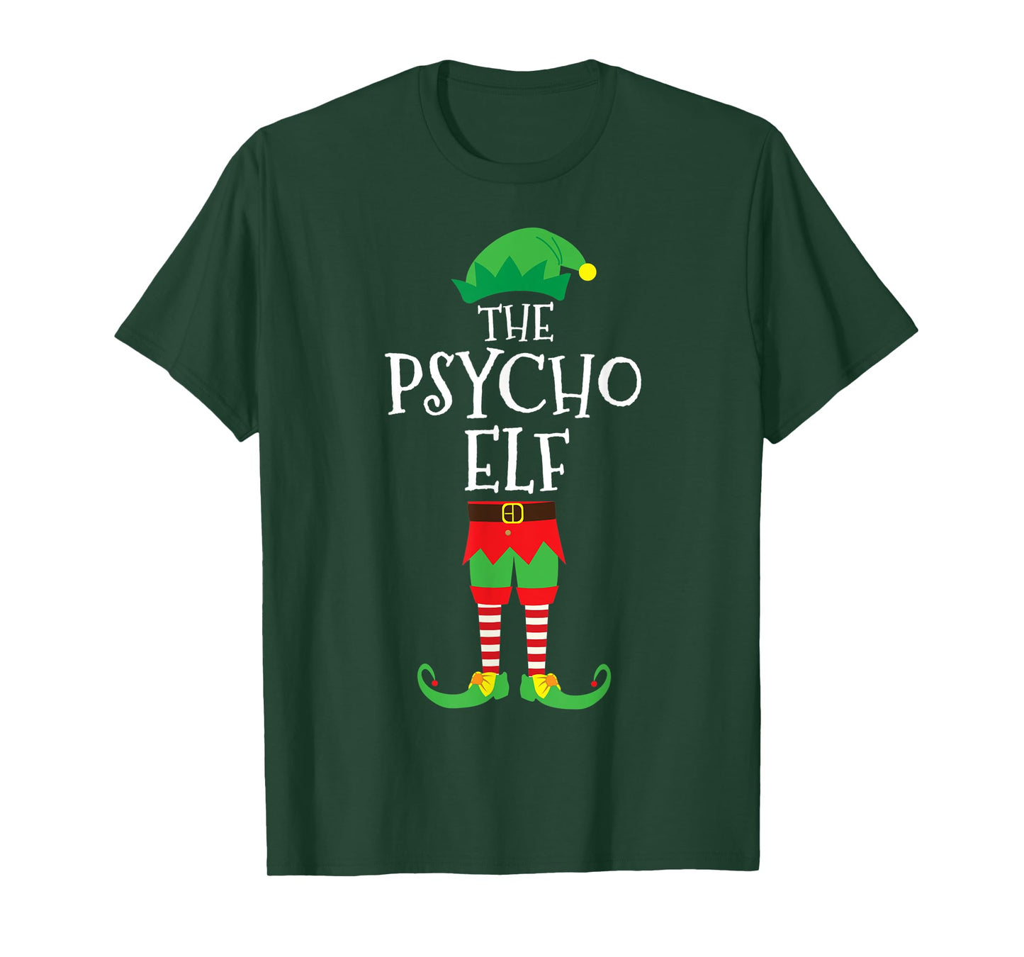 Psycho Elf Matching Family Christmas Party Pajama T-Shirt