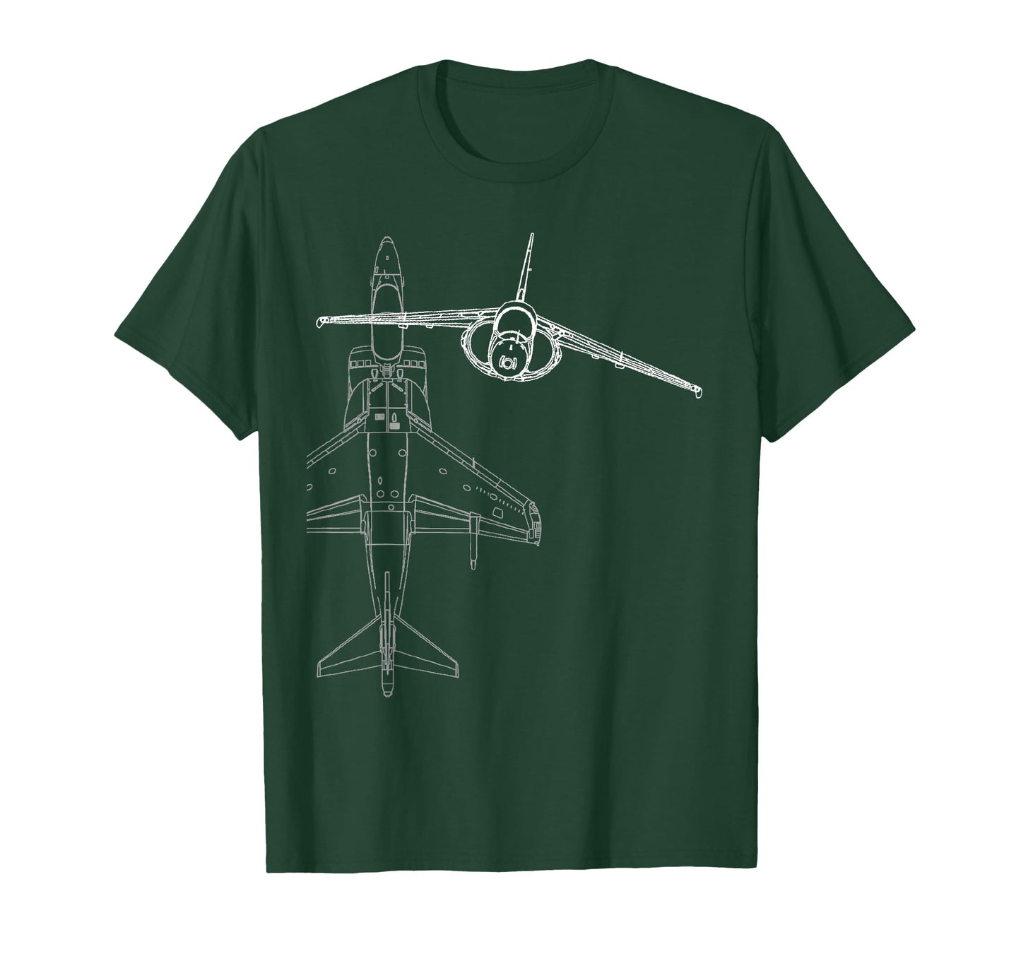 AV-8B Harrier II Jet Airplane Line Drawing T-shirt T-Shirt