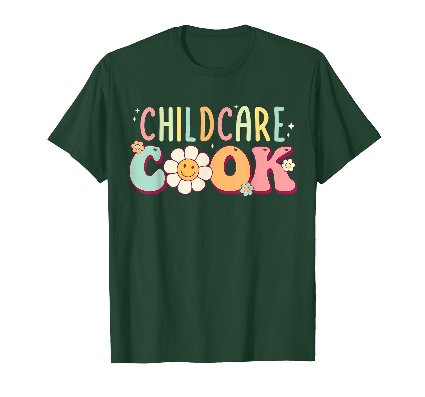 Childcare Provider Cook Uniform Daycare Teacher Groovy Women T-Shirt