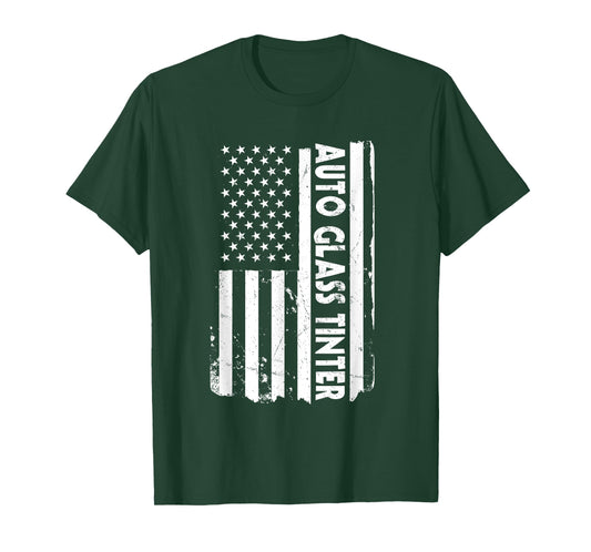 USA Flag Auto Glass Tinter Outfit Tinted Window America T-Shirt