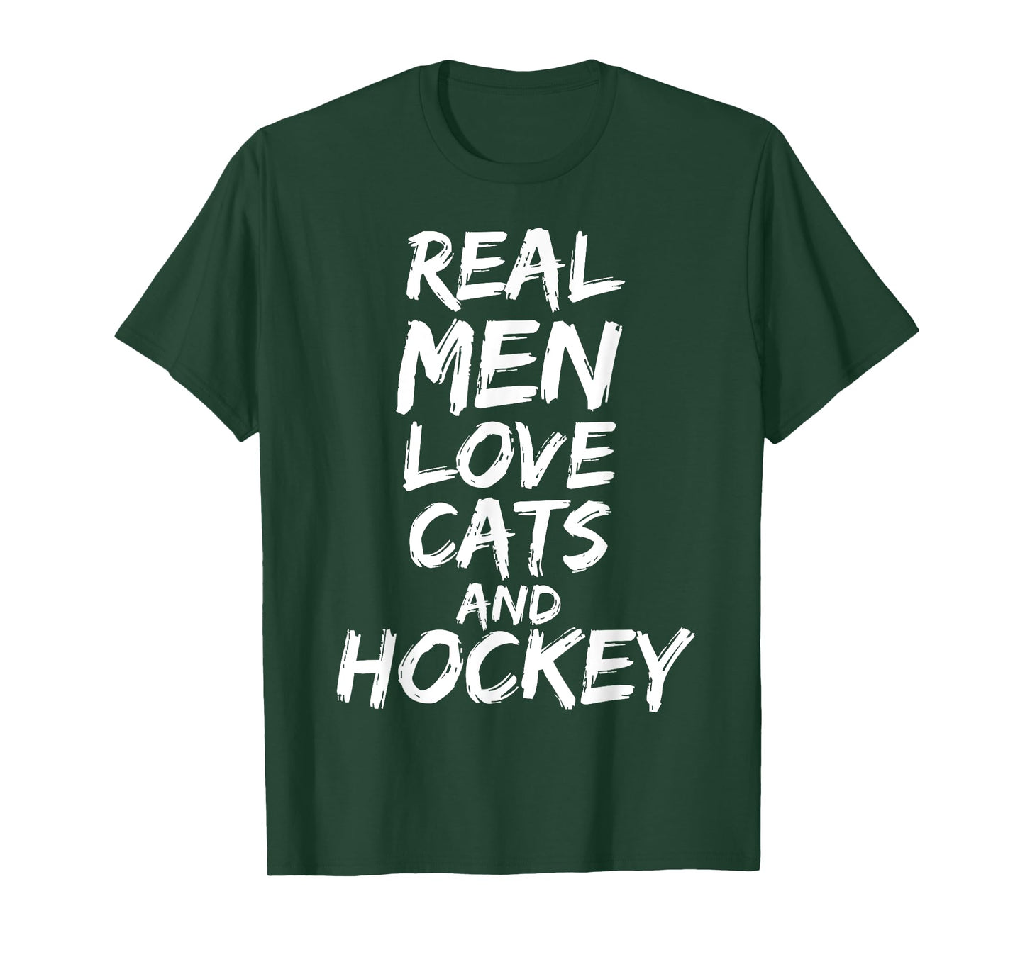Real Men Love Cats and Hockey Shirt Funny Kitten Lover Shirt T-Shirt