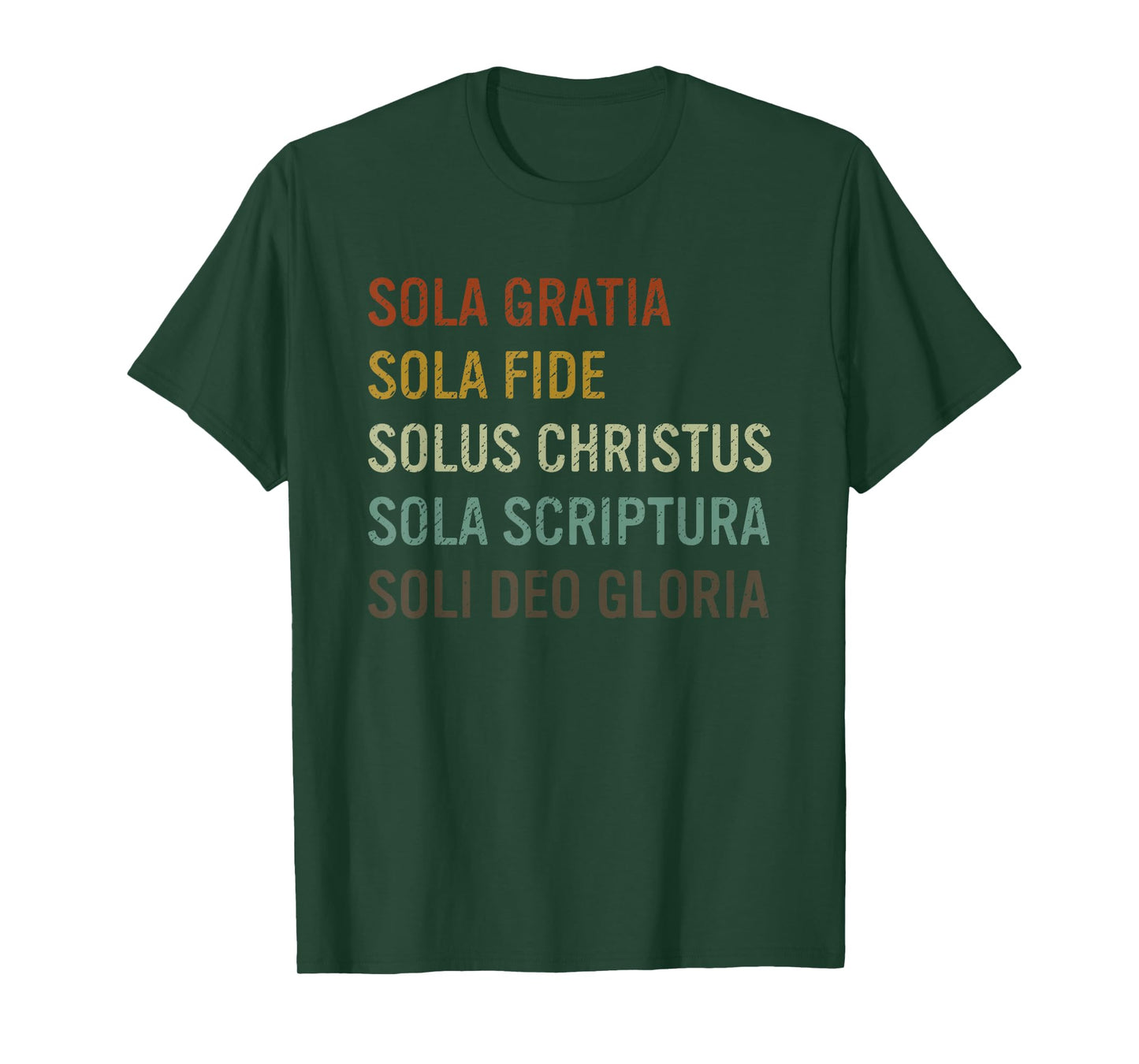 5 Solas Scriptura Christian Bible Theology Retro T-Shirt