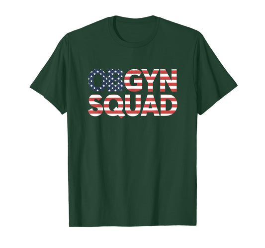 OBGYN Nurse Patriotic 4th of July American Flag Healthcare T-Shirt