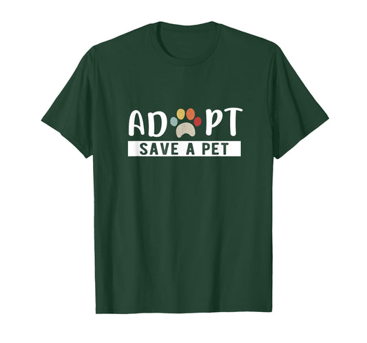 Adopt Save a Pet Cat and Dog Animals Rescue T-Shirt