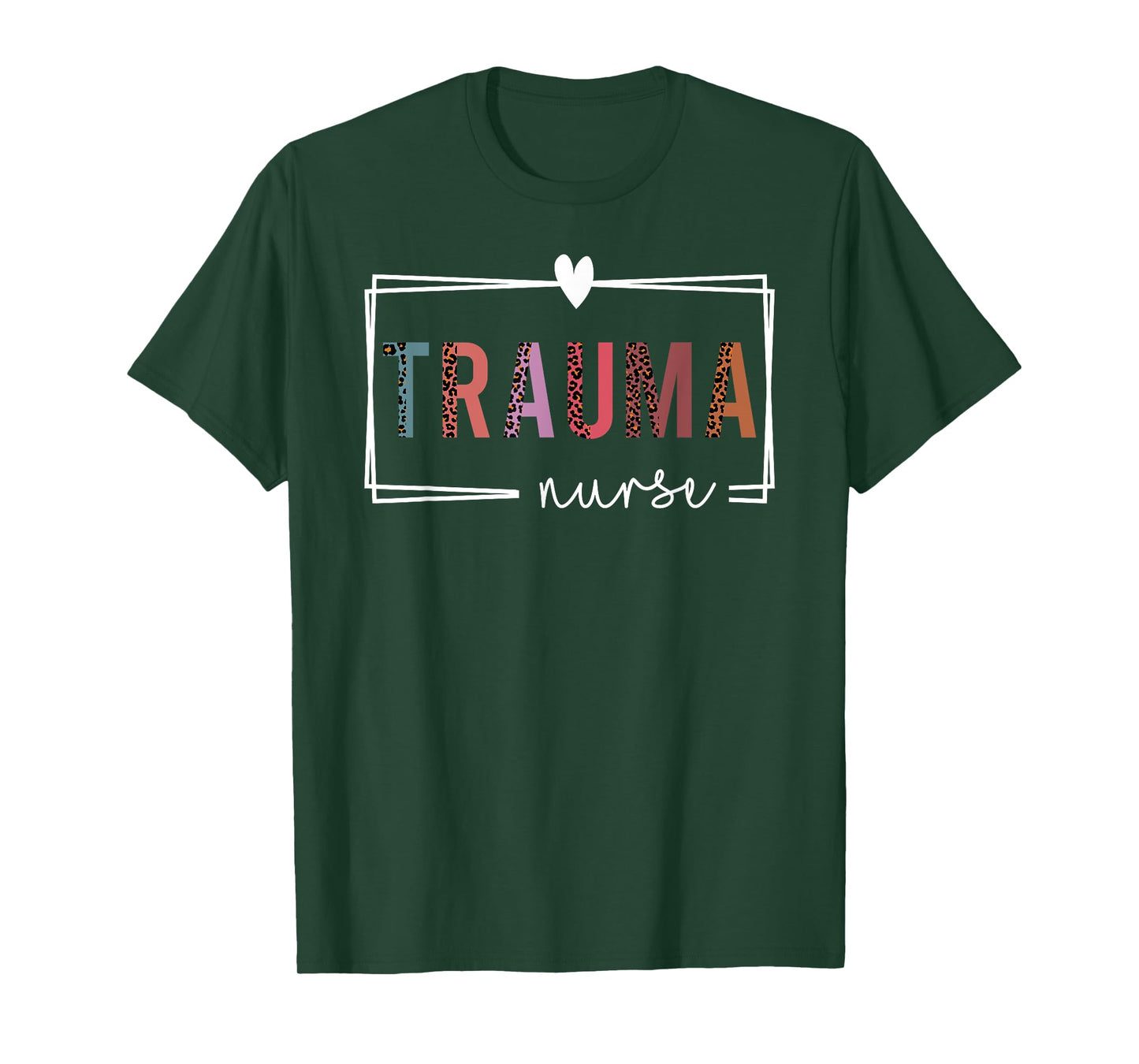 Cute Leopard Nurses Day Gifts Trauma Nurse T-Shirt - Unisex-Adults, Black, Small, Short Sleeve, Classic Fit, Cotton 60% Polyester 40%