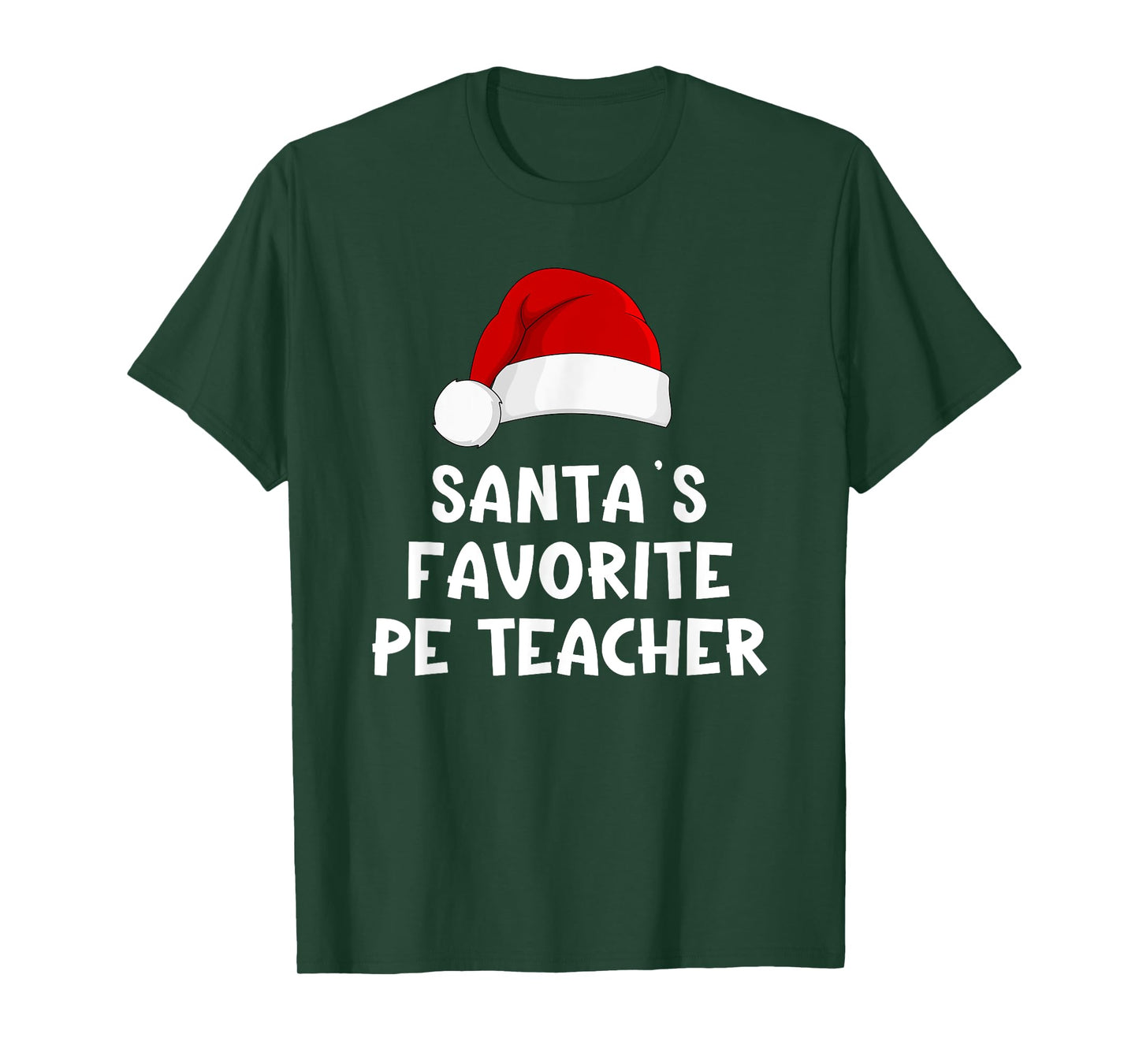 Christmas Santa's Favorite PE Teacher Physical Education T-Shirt