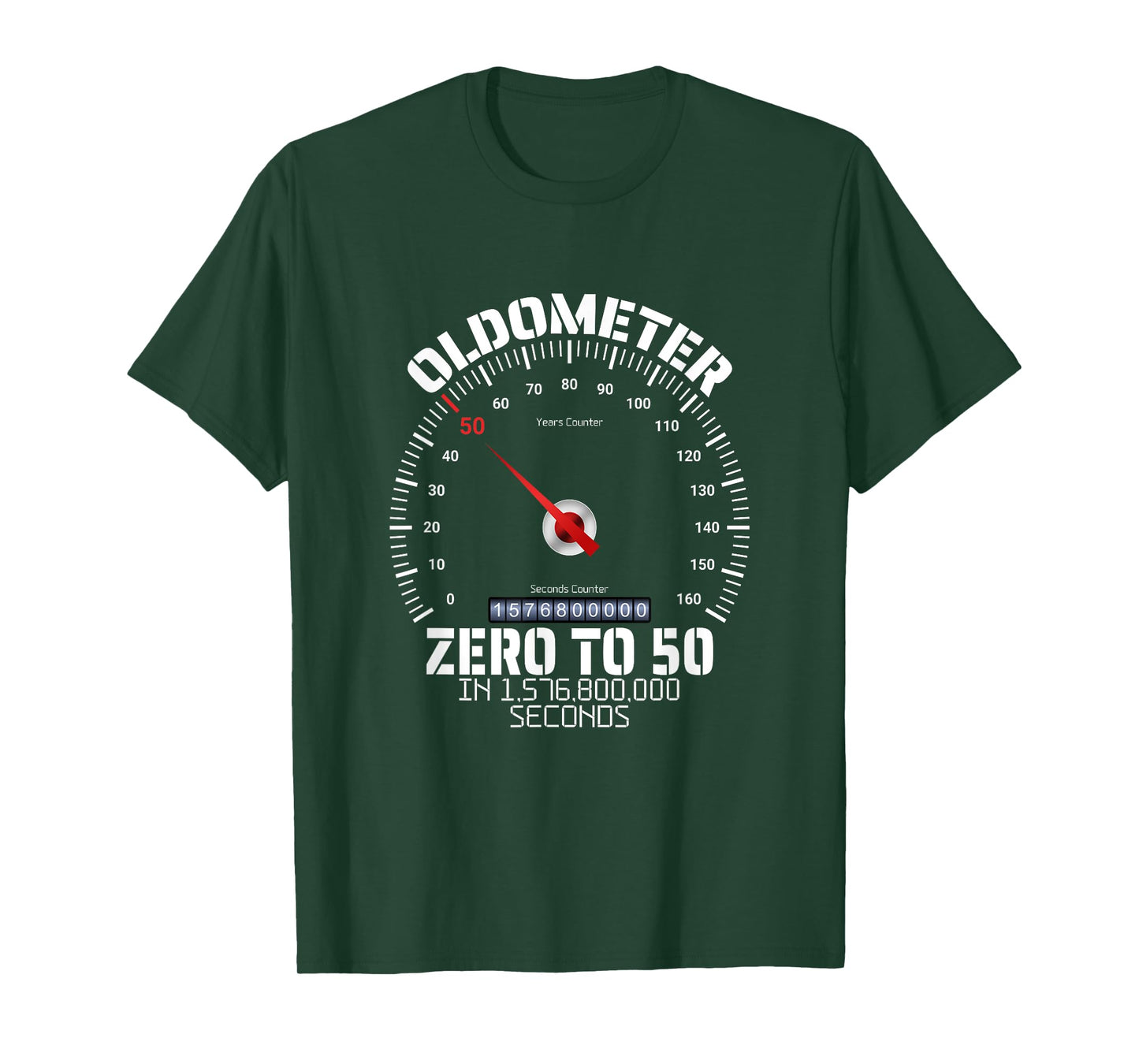 50th Birthday Oldometer Zero To 50 Years Funny 50th Birthday T-Shirt