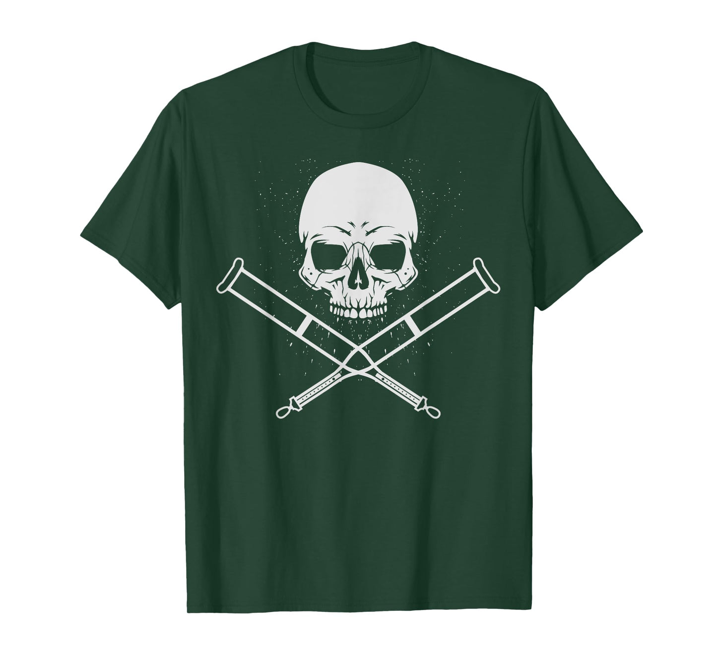 Cool Skull And Crutches | Funny Fractured Bone Support Gift T-Shirt