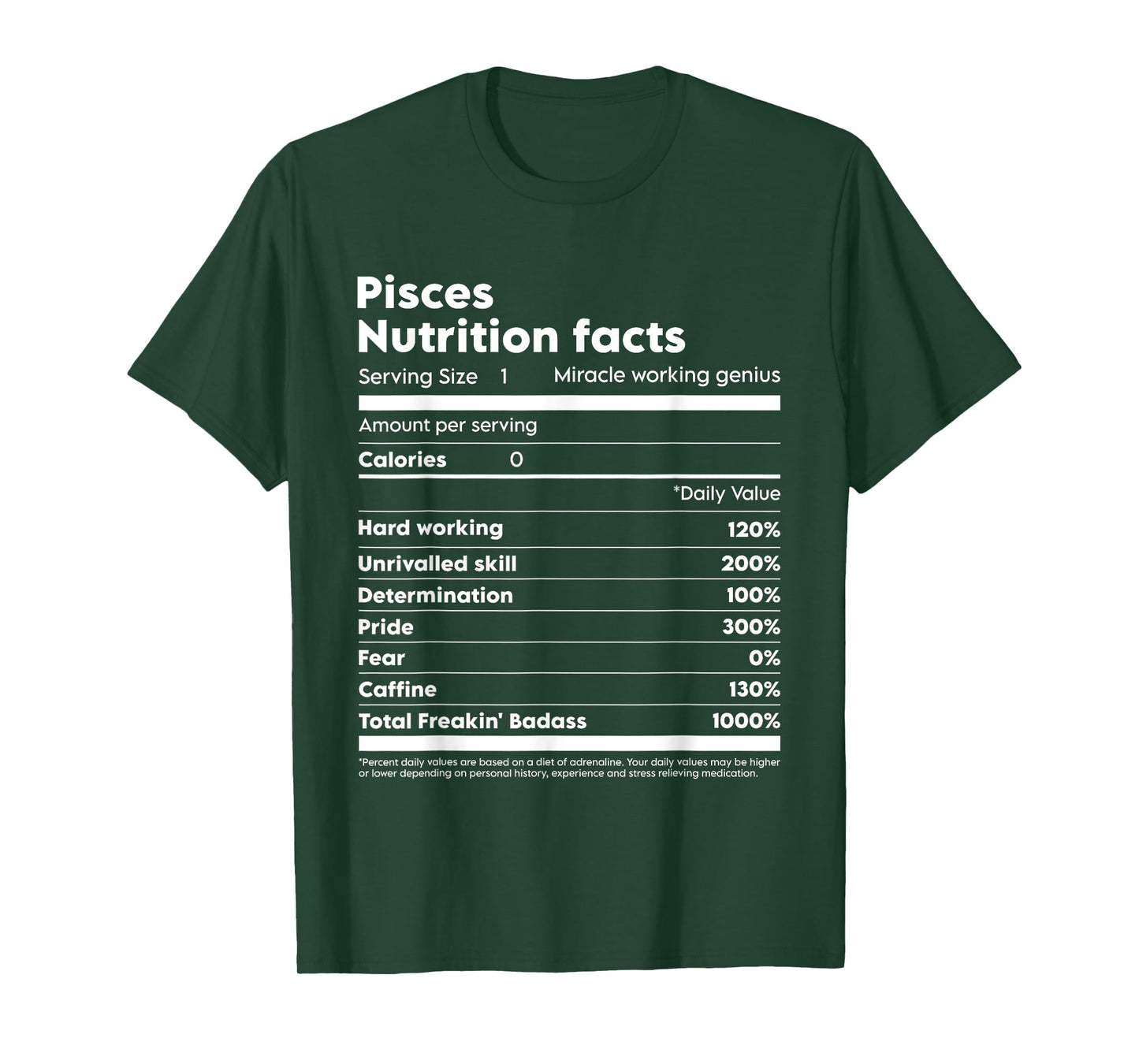 Pisces Nutrition Facts T-Shirt