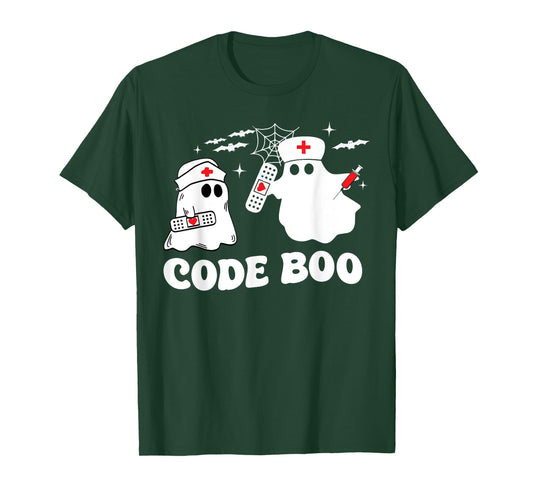 Code Boo Spooky Respiratory Therapist Halloween T-Shirt