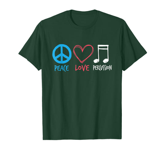 Drumline TShirt Marching Band Shirt | Peace Love Percussion T-Shirt