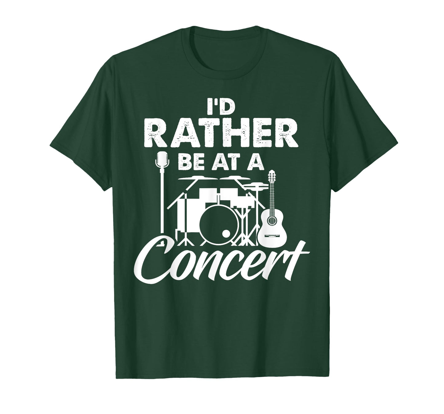 I'd Rather Be at Concert Acoustic Guitar Music Lover Band T-Shirt